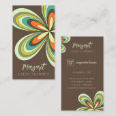 Retro Daisy Event Planner Groovy 70s Hippie Flower Visitekaartje (Voorkant / Achterkant)