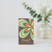 Retro Daisy Event Planner Groovy 70s Hippie Flower Visitekaartje (Staand voorkant)