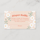 Retro Daisy Festival Diaper Raffle Insert Kaart Visitekaartje (Voorkant)