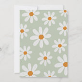 Retro Daisy First Birthday Party Kaart (Achterkant)