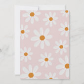 Retro Daisy First Birthday Party Kaart (Achterkant)