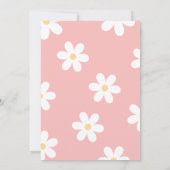 Retro Daisy First Birthday Party Kaart (Achterkant)