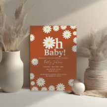 Retro Daisy Floral Bohemian Meisje Baby shower