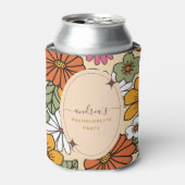 Retro Daisy Floral Hippie Groovy 70s Bachelorette Blikjeskoeler (Blikje Voorkant)