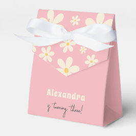 Retro Daisy floral kids verjaardag Bedankdoosjes
