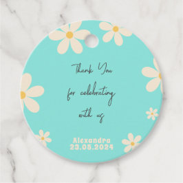 Retro Daisy floral kids verjaardag dank u Bedankjes Labels