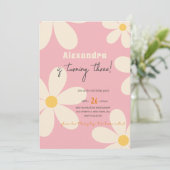 Retro Daisy floral kids verjaardag Kaart (Staand voorkant)