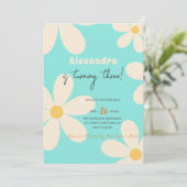 Retro Daisy floral kids verjaardag Kaart (Staand voorkant)