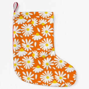 Retro daisy floral: oranje vintage. kleine kerstsok