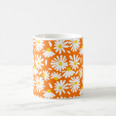 Retro daisy floral: oranje vintage. koffiemok (Center)