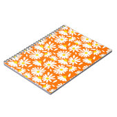Retro daisy floral: oranje vintage. notitieboek (Linkerzijde)