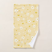 Retro Daisy Floral Pattern Yellow and Blue Bad Handdoek (Handdoek)