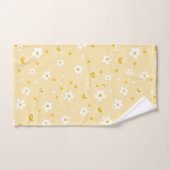 Retro Daisy Floral Pattern Yellow and Blue Bad Handdoek (Handdoek)