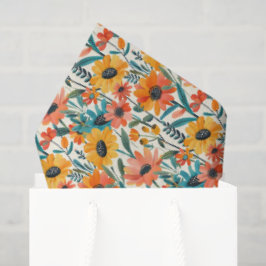 Retro Daisy Floral Tissue Paper Tissuepapier