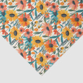 Retro Daisy Floral Tissue Paper Tissuepapier (Detail)