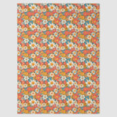 Retro Daisy Floral Tissue Paper Tissuepapier (Voorkant)