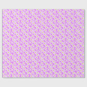 Retro Daisy Florals op roze inpakpapier (Vlak)