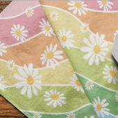 Retro Daisy Flower Pastel Stripes Tissuepapier
