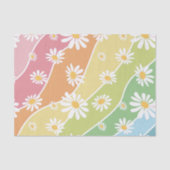 Retro Daisy Flower Pastel Stripes Tissuepapier (Voorkant)