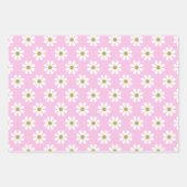 Retro Daisy Flower Pattern in roze Inpakpapier Vel (Voorkant 3)