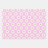 Retro Daisy Flower Pattern in roze Inpakpapier Vel (Voorkant)