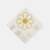 Retro Daisy Flower Single in mosterdgeel Servet (Hoek)