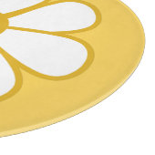 Retro Daisy Flower Single in mosterdgeel Snijplank (Hoek)