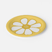 Retro Daisy Flower Single in Mustard Personalized Papieren Bordje (Gekanteld)
