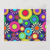 Retro Daisy Flower Sixties Surface Pattern Briefkaart (Voorkant)