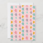 Retro Daisy Flower Sweet 16 Birthday Party Kaart (Achterkant)