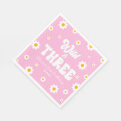 Retro Daisy Flower Wild & Drie 3e Verjaardagsfeest Servet (Hoek)