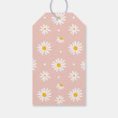 Retro Daisy Flowers Blush Roze Baby shower Cadeaulabel (Achterkant)