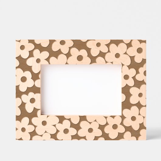 Retro Daisy Flowers Gegraveerde Lijstjes (Voorkant)