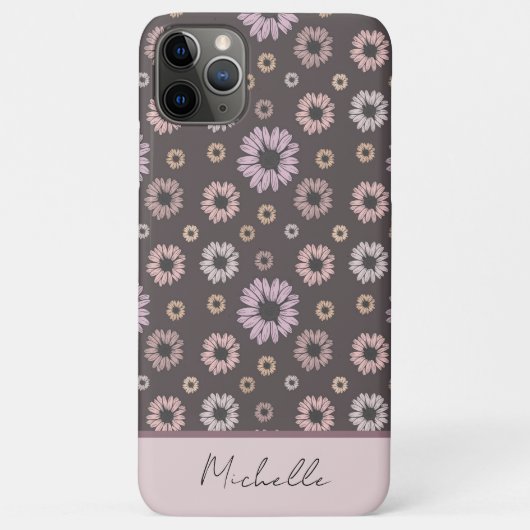 Retro Daisy Flowers, gepersonaliseerd met de naam  Case-Mate iPhone Case (Achterkant)