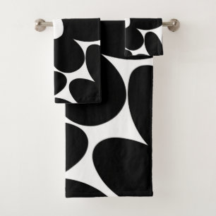 Retro Daisy Flowers in Black & White #1 #floral  Bad Handdoek