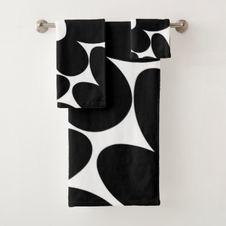 Retro Daisy Flowers in Black & White #1 #floral Bad Handdoek
