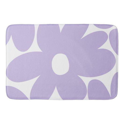 Retro Daisy Flowers in Lavender #1 #floral #art Badmat (Voorkant)