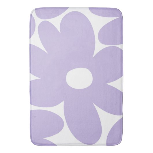Retro Daisy Flowers in Lavender #1 #floral #art Badmat (Voorkant Verticaal)