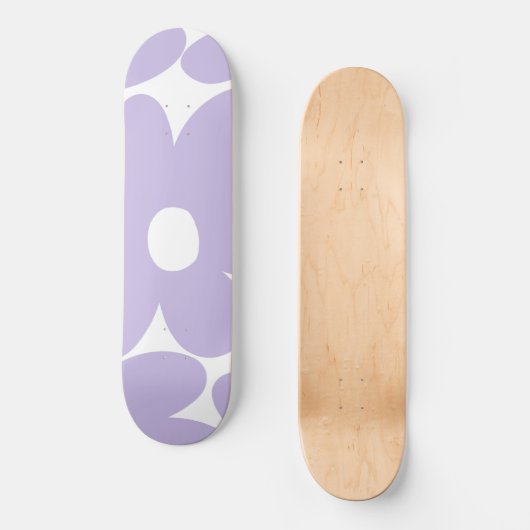 Retro Daisy Flowers in Lavender #1 #floral #art Persoonlijk Skateboard (Voorkant)