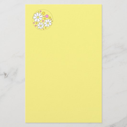 Retro Daisy Flowers Stationery Briefpapier (Voorkant)