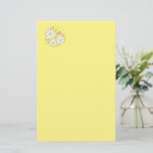 Retro Daisy Flowers Stationery Briefpapier (Staand voorkant)