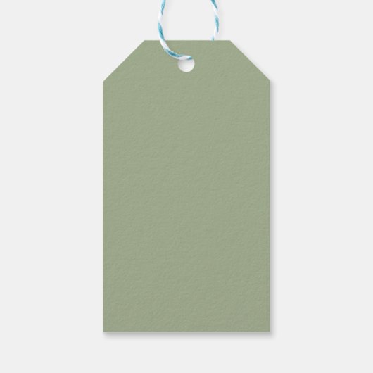 Retro Daisy Four Ever Wild Sage Green 4e verjaarda Cadeaulabel (Achterkant)