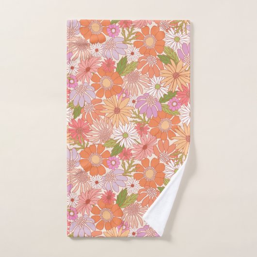 Retro Daisy Garden Bad Handdoek (Handdoek)