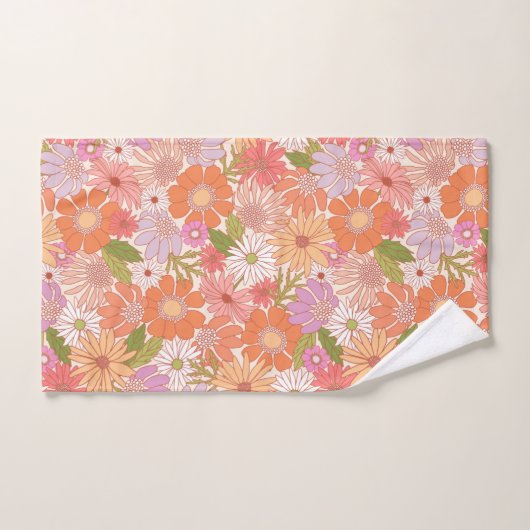 Retro Daisy Garden Bad Handdoek (Handdoek)