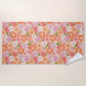 Retro Daisy Garden Strandlaken (Voorkant)