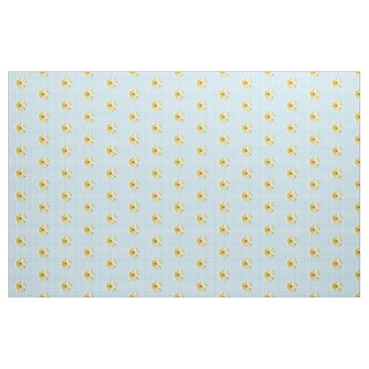 Retro Daisy Gingham Pattern Stof (Yard (91,4 cm))