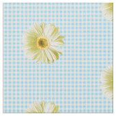 Retro Daisy Gingham Pattern Stof (Close Up)