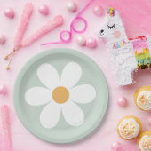 Retro daisy green boho paper borden papieren bordje (Feest)