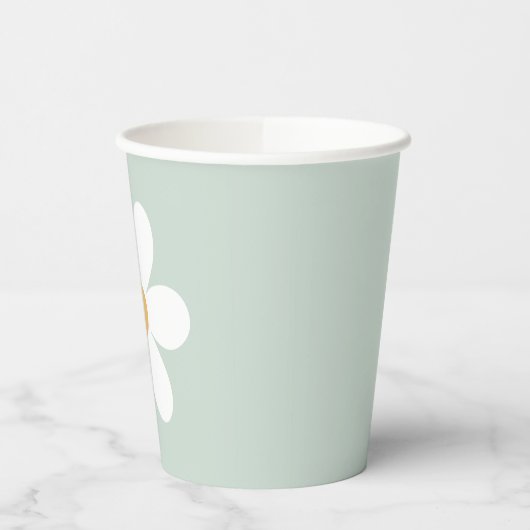 Retro daisy green boho papieren bekers (Links)