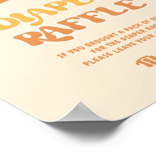 Retro daisy groovy baby Diaper raffle Poster (Hoek)